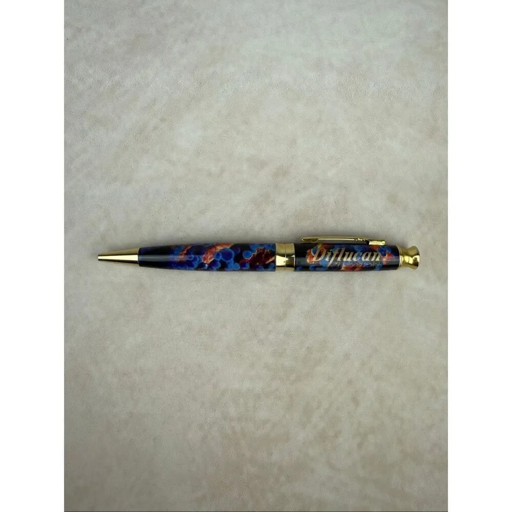 Vintage Metal Diflucan Pharmaceutical Drug Rep Pen Beautiful Colors Writes